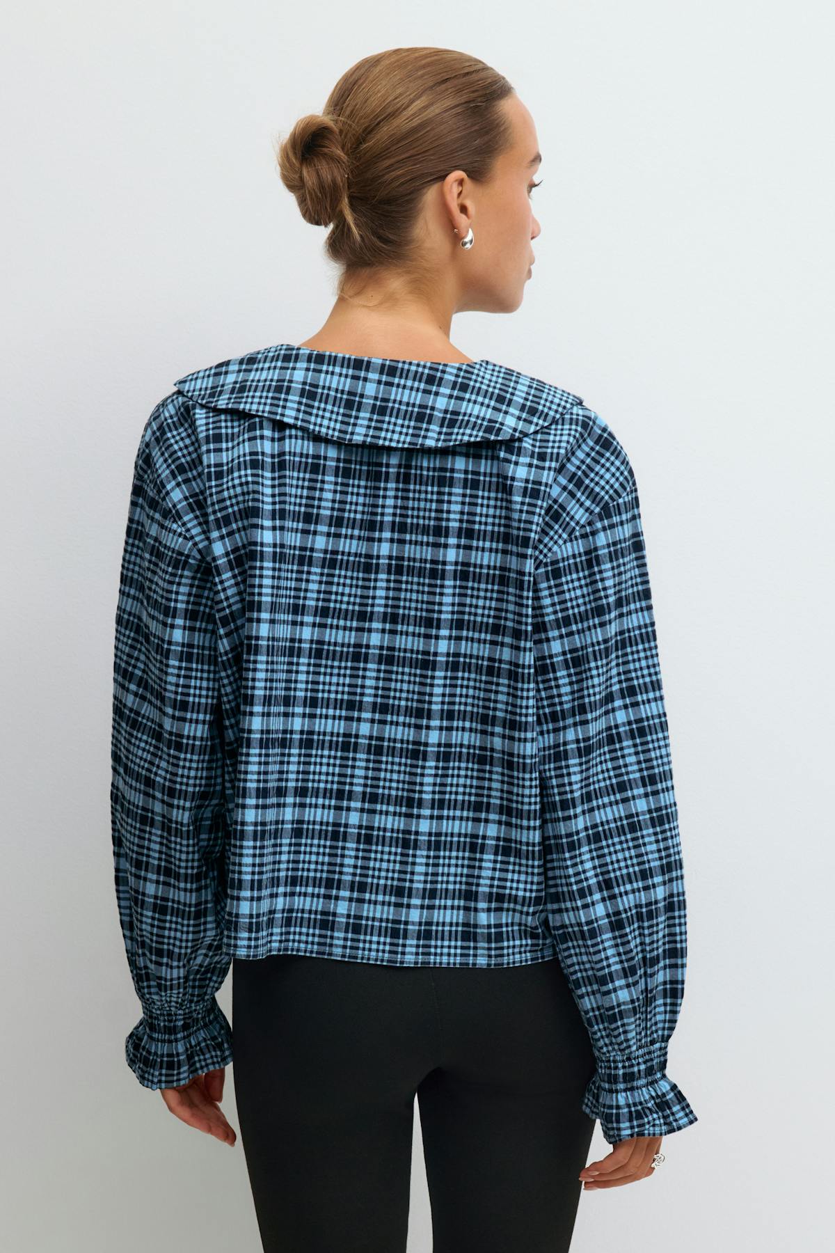 Gingham blouse - Bleu marine