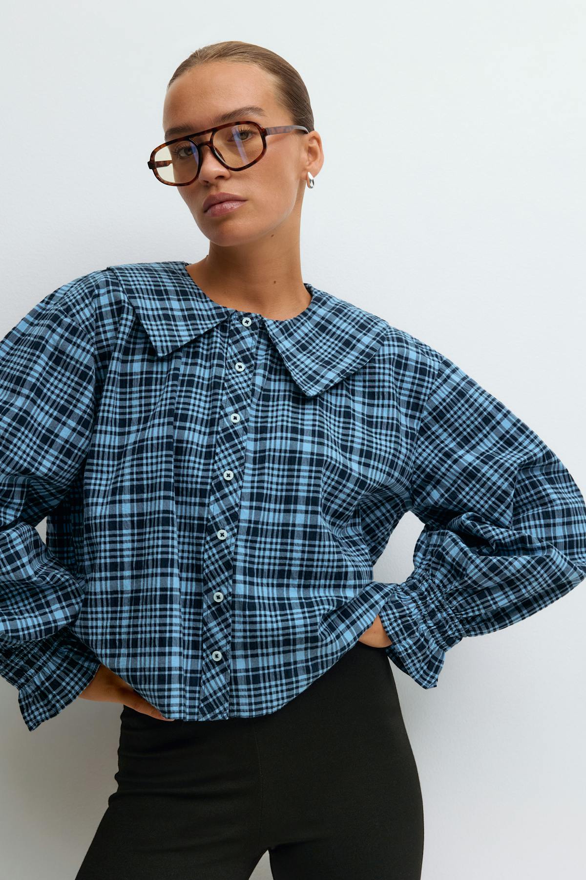 Gingham blouse - Blue check