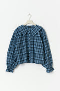 Gingham blouse - Bleu marine
