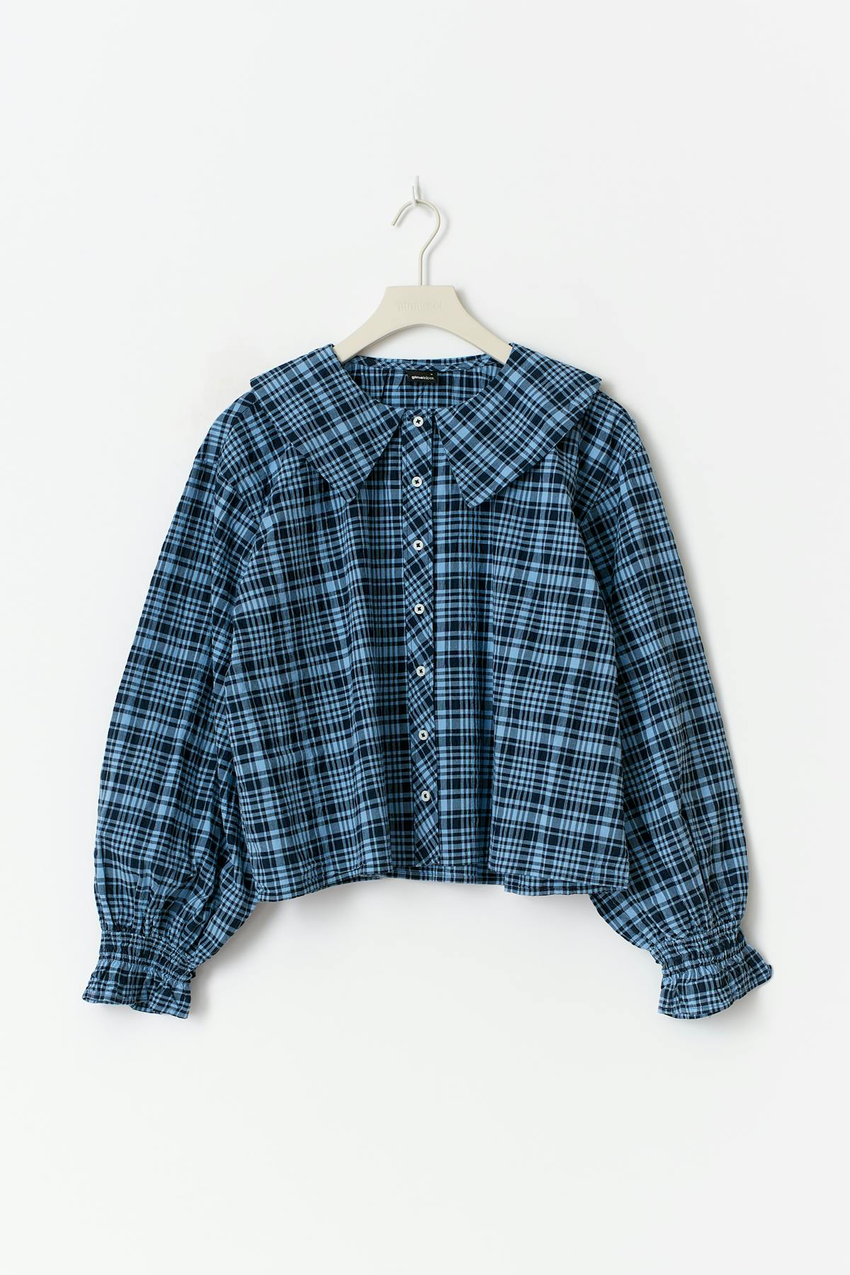 Gingham blouse - Bleu marine