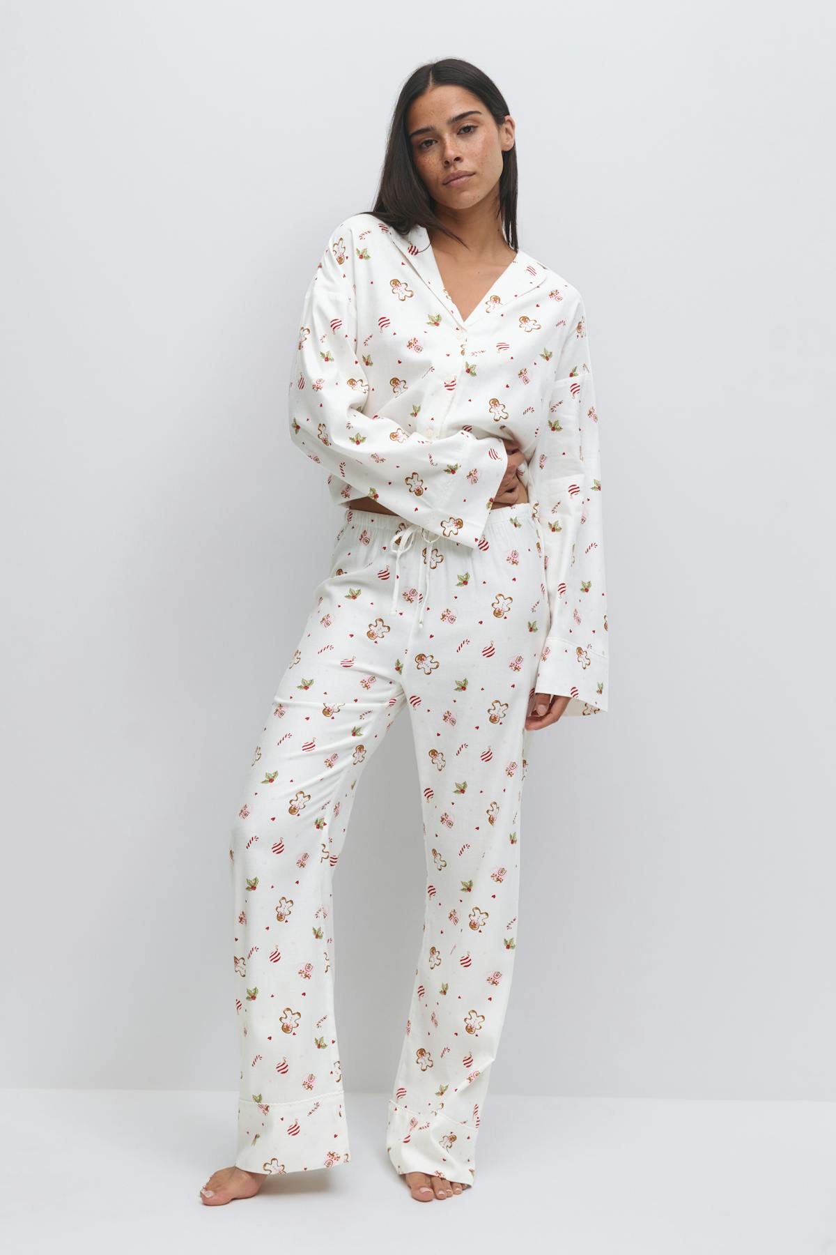 Flannel pyjamas trousers - Christmas aop
