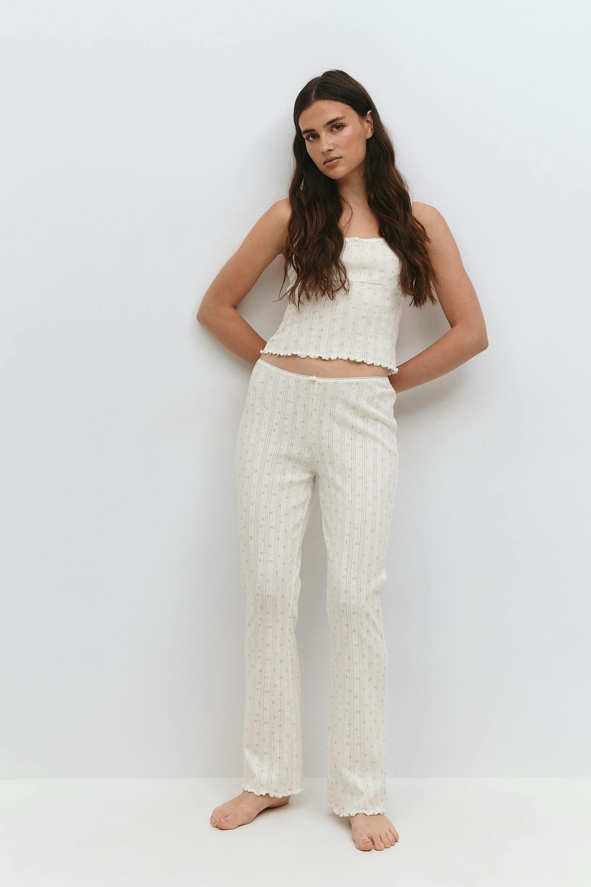 Pointelle trousers - Spring garden