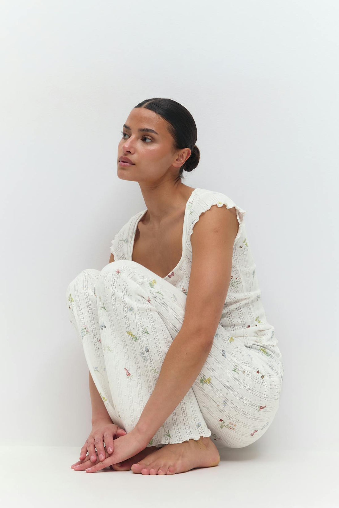 Pointelle trousers - Spring garden