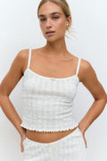 Pointelle singlet - Beige aop