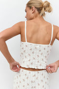 Pointelle singlet - Cherry aop