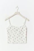 Pointelle singlet - Beige aop