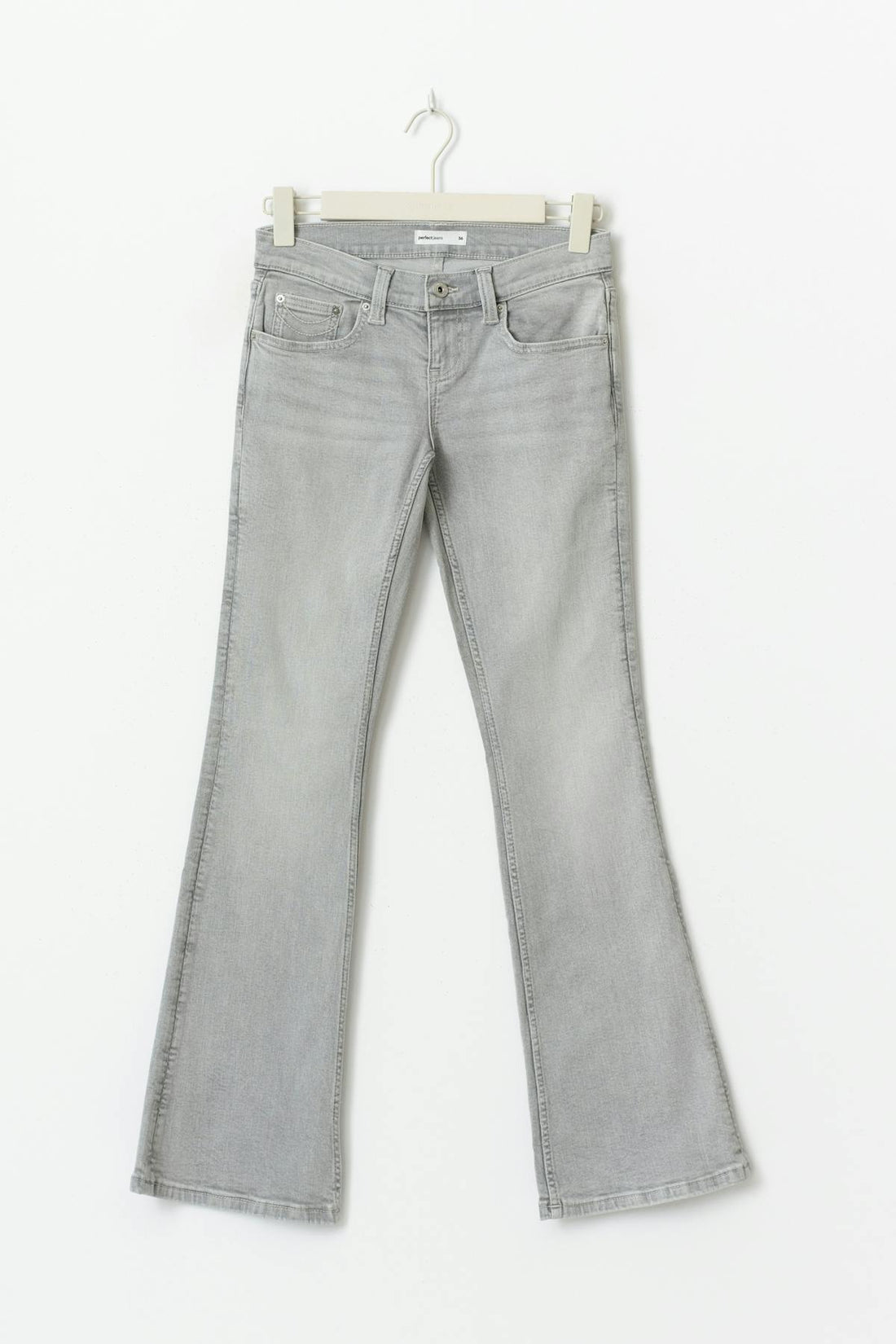 Ultra low petite bootcut jeans - Gris clair
