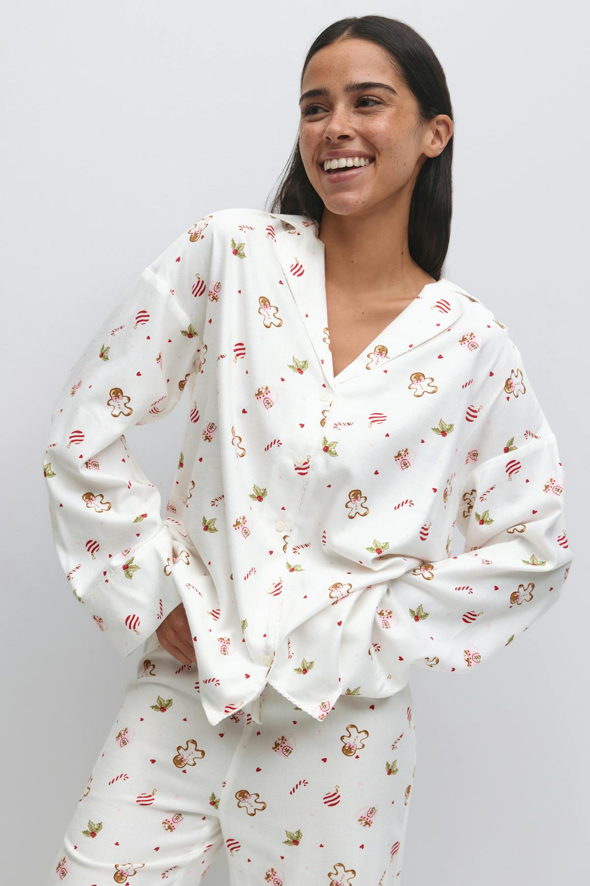 Flannel pyjamas shirt - Christmas aop
