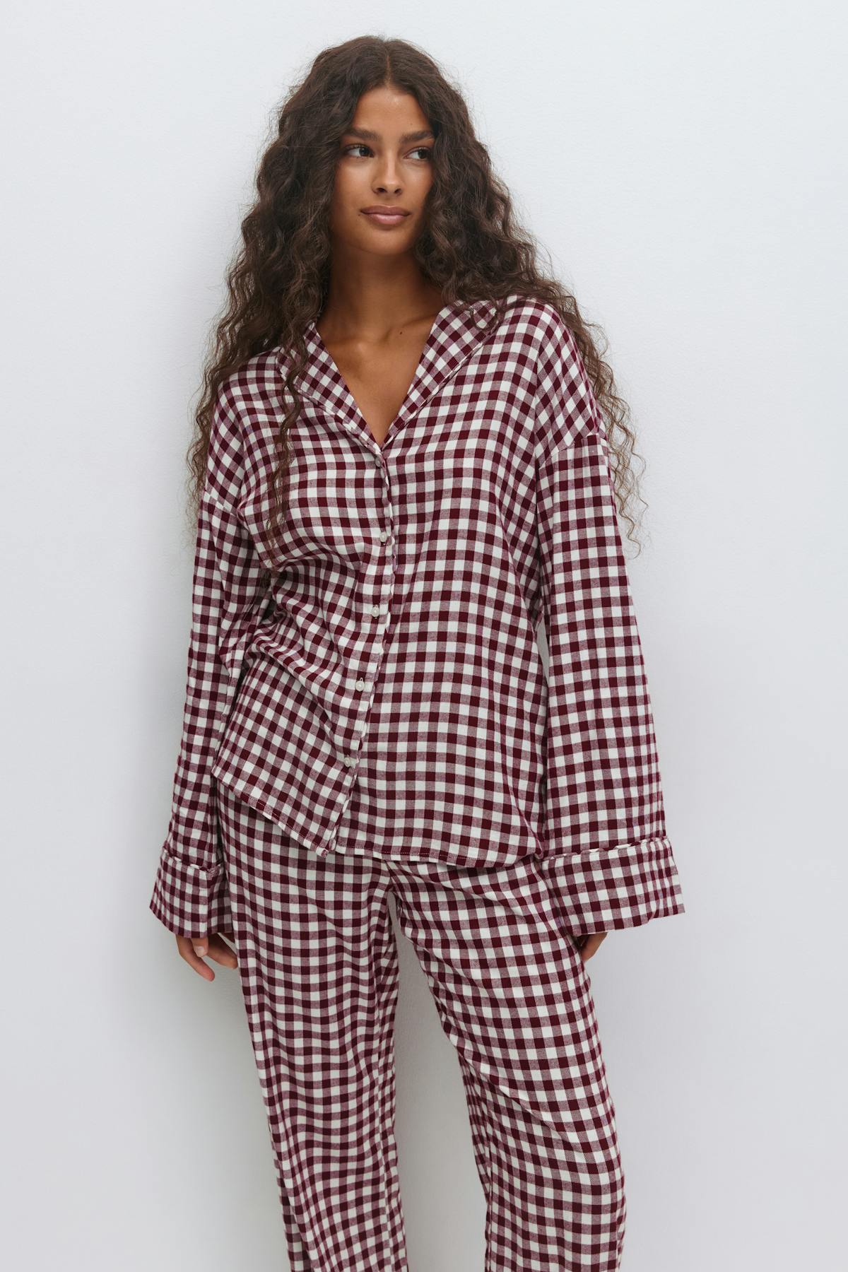 Flannel pyjamas shirt - Bow aop