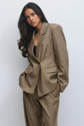 Shaped blazer - Marron foncé