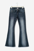 Embroidery jeans tall - Mid blue