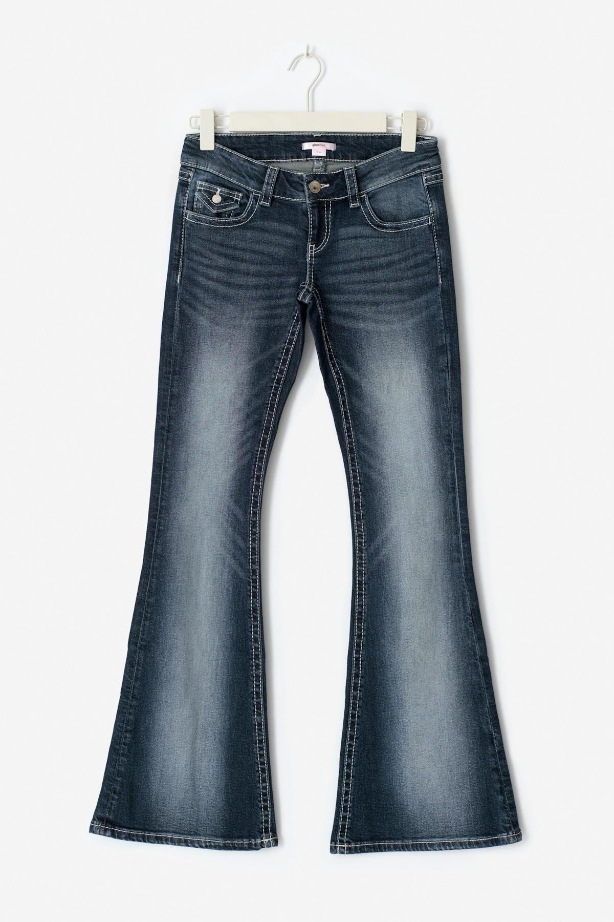Embroidery jeans tall - Mid blue