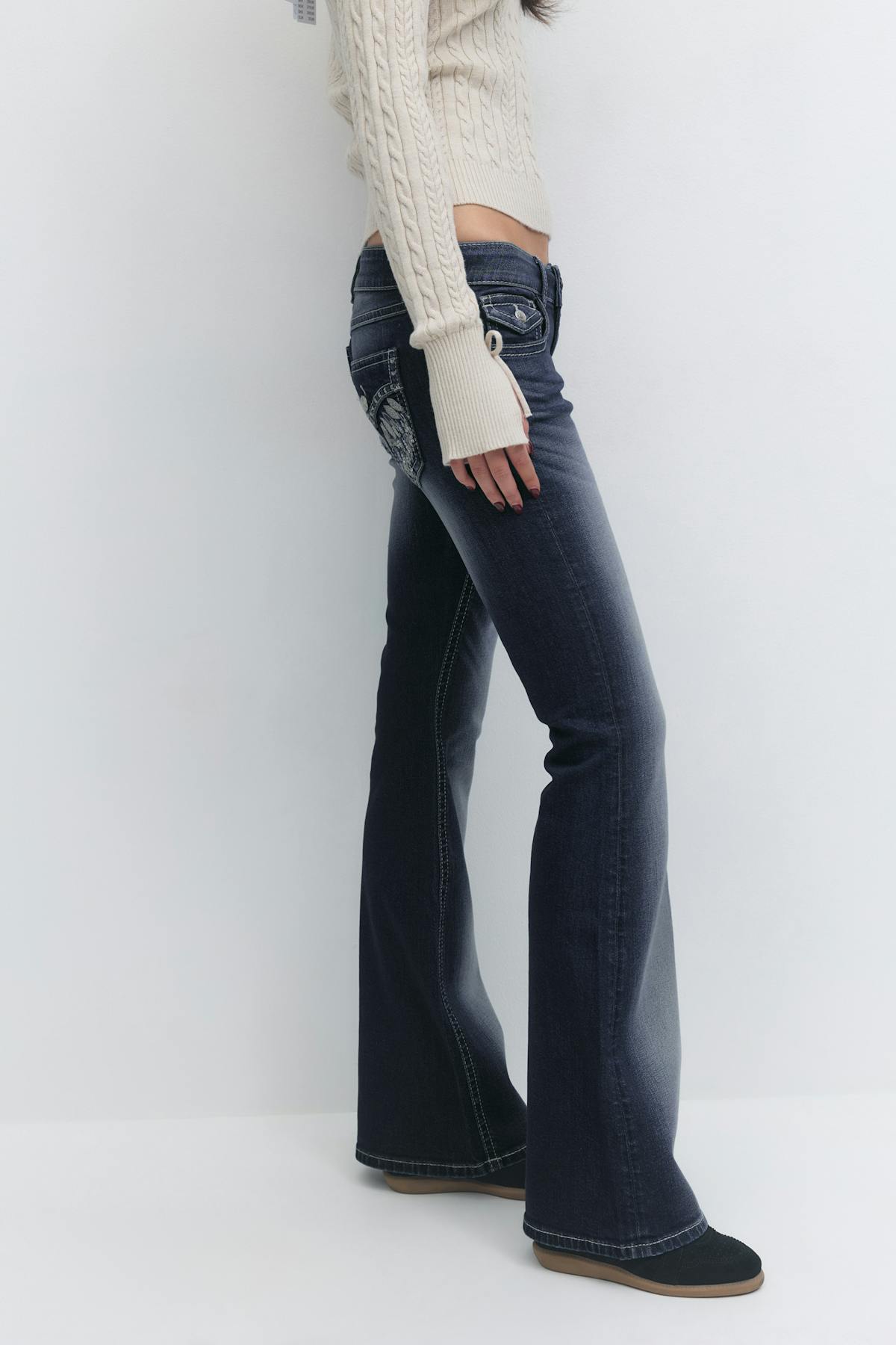 Embroidery jeans tall - Bleu foncé
