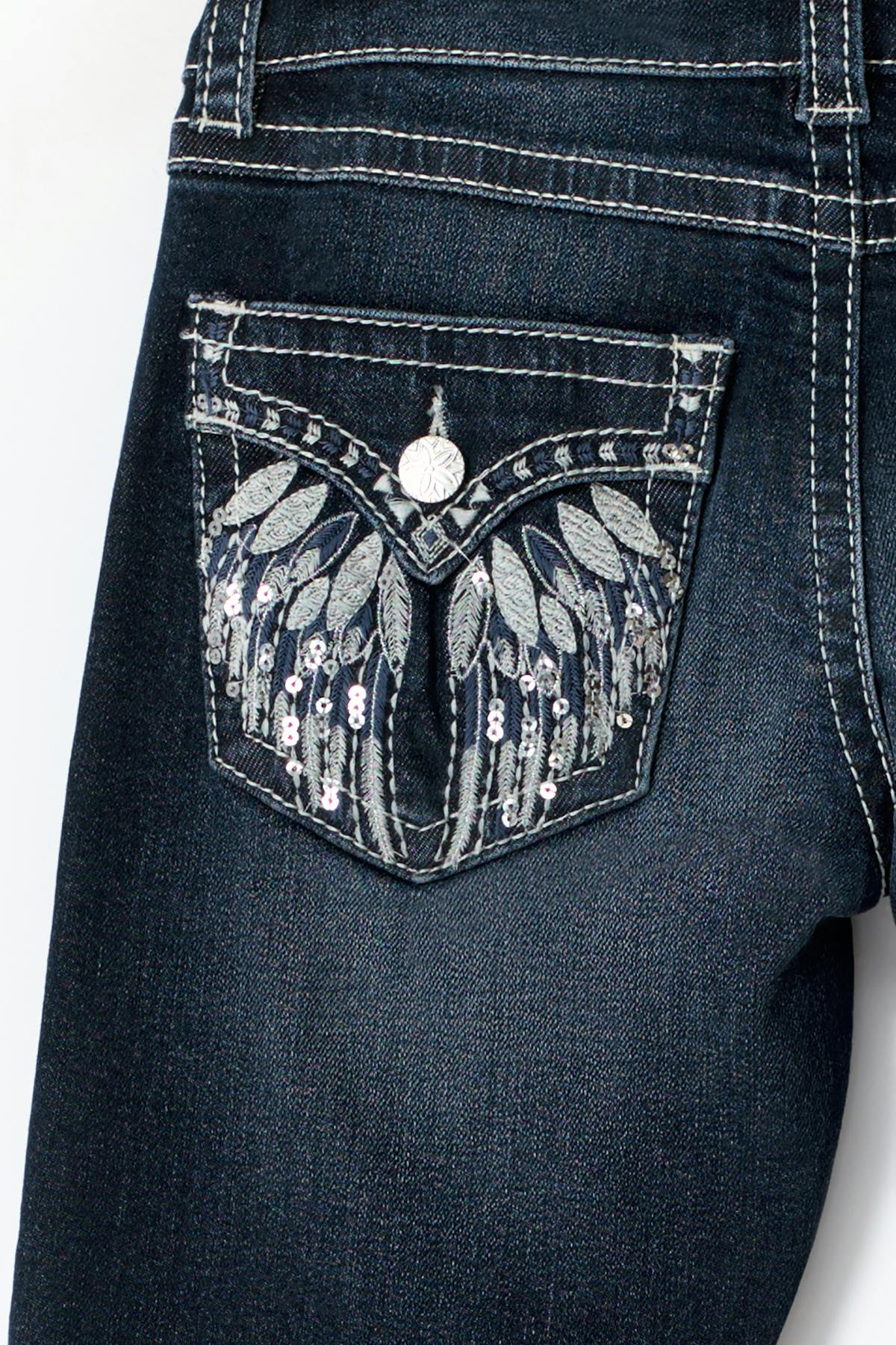 Embroidery jeans tall - Bleu foncé