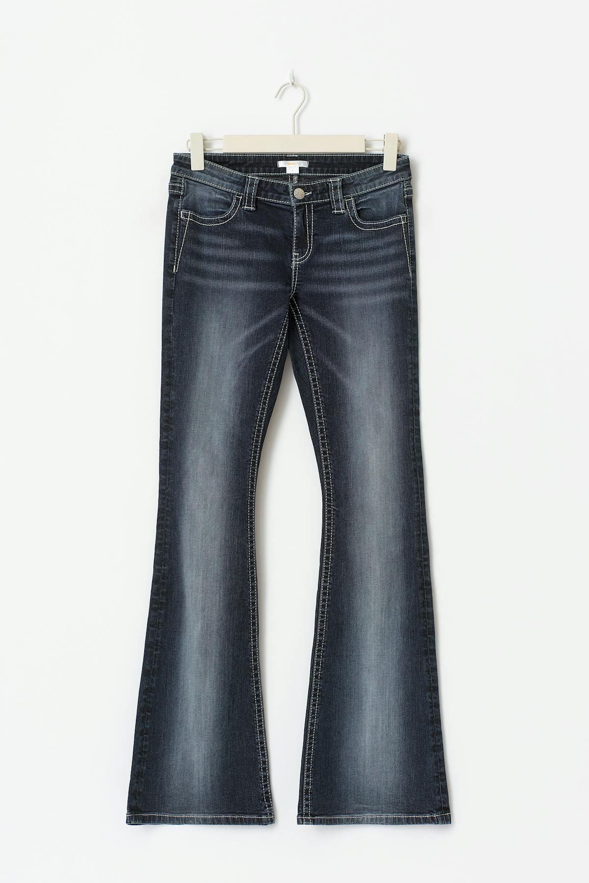 14+ sparkle flare jeans tall - Blue destroy