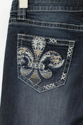 14+ sparkle flare jeans tall - Blue destroy