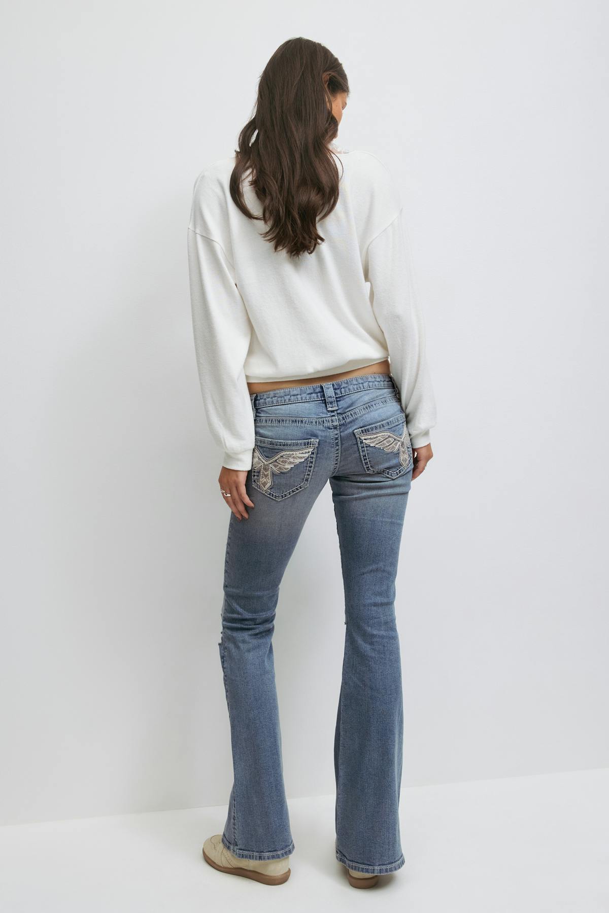 14+ sparkle flare jeans tall - Sky blue