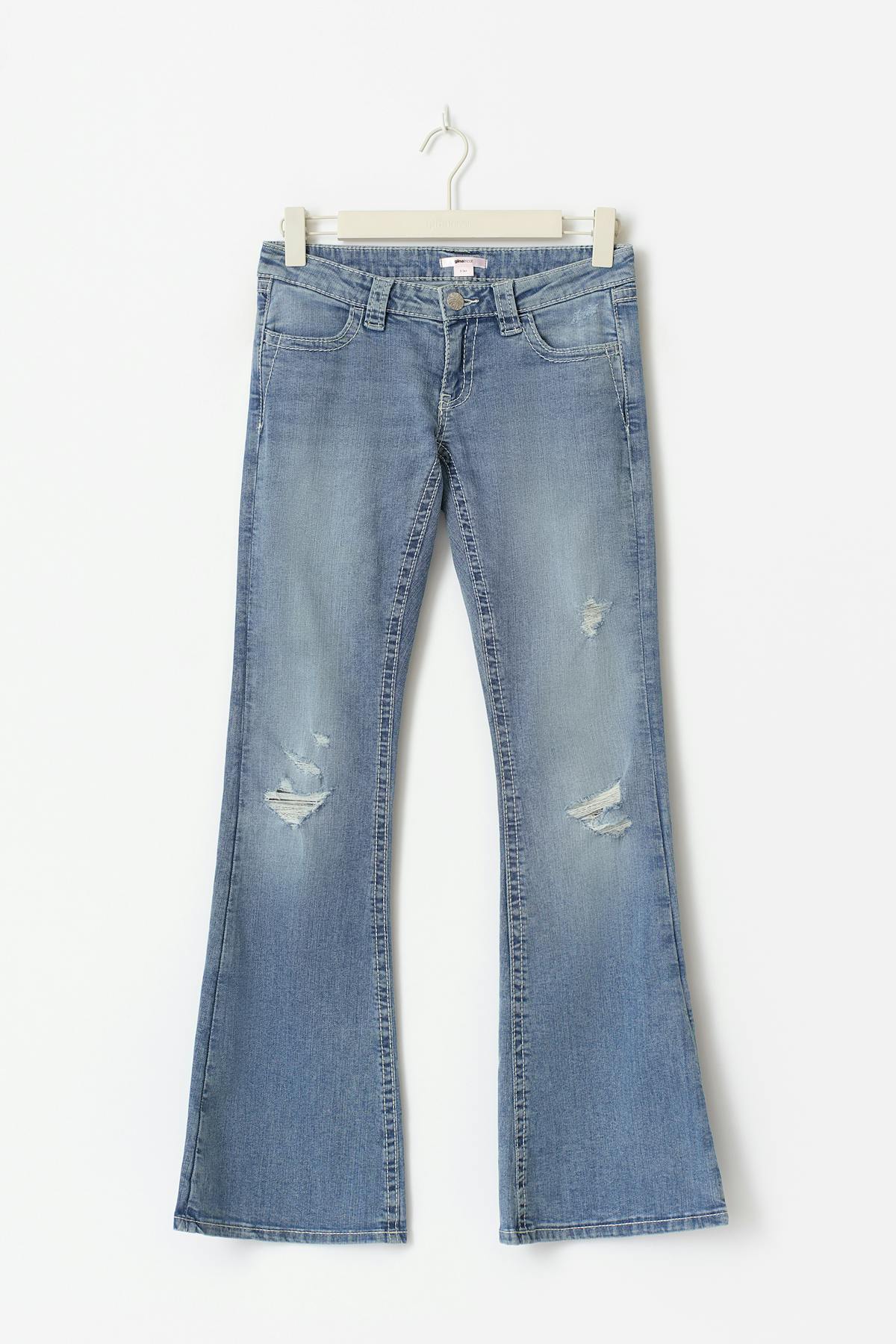 14+ sparkle flare jeans tall - Blue destroy