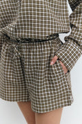 Checked drawstring shorts - Check