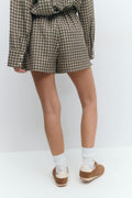 Checked drawstring shorts - Check