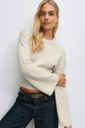 Wide sleeve knitted sweater - Sahara sun