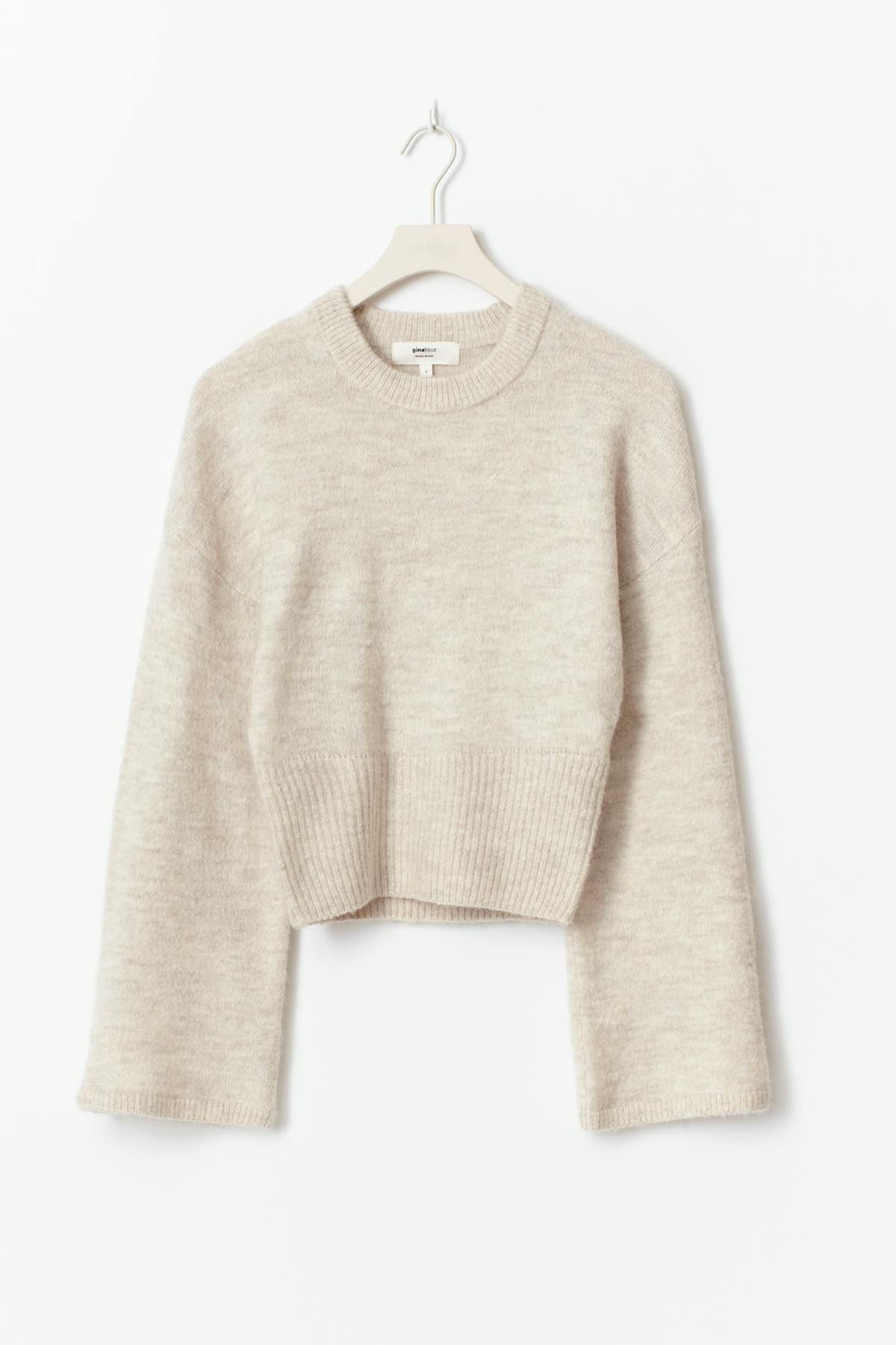 Wide sleeve knitted sweater - Sahara sun