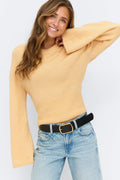 Wide sleeve knitted sweater - Cashmere blue