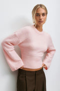 Wide sleeve knitted sweater - Bordeaux foncé