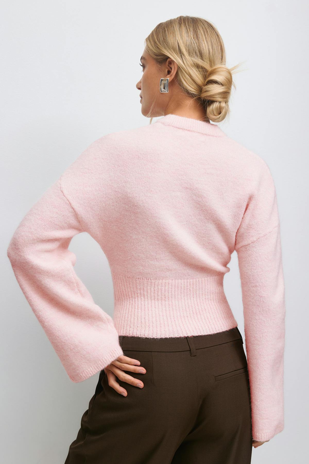 Wide sleeve knitted sweater - Cashmere blue