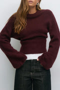 Wide sleeve knitted sweater - Noir