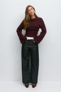 Wide sleeve knitted sweater - Noir