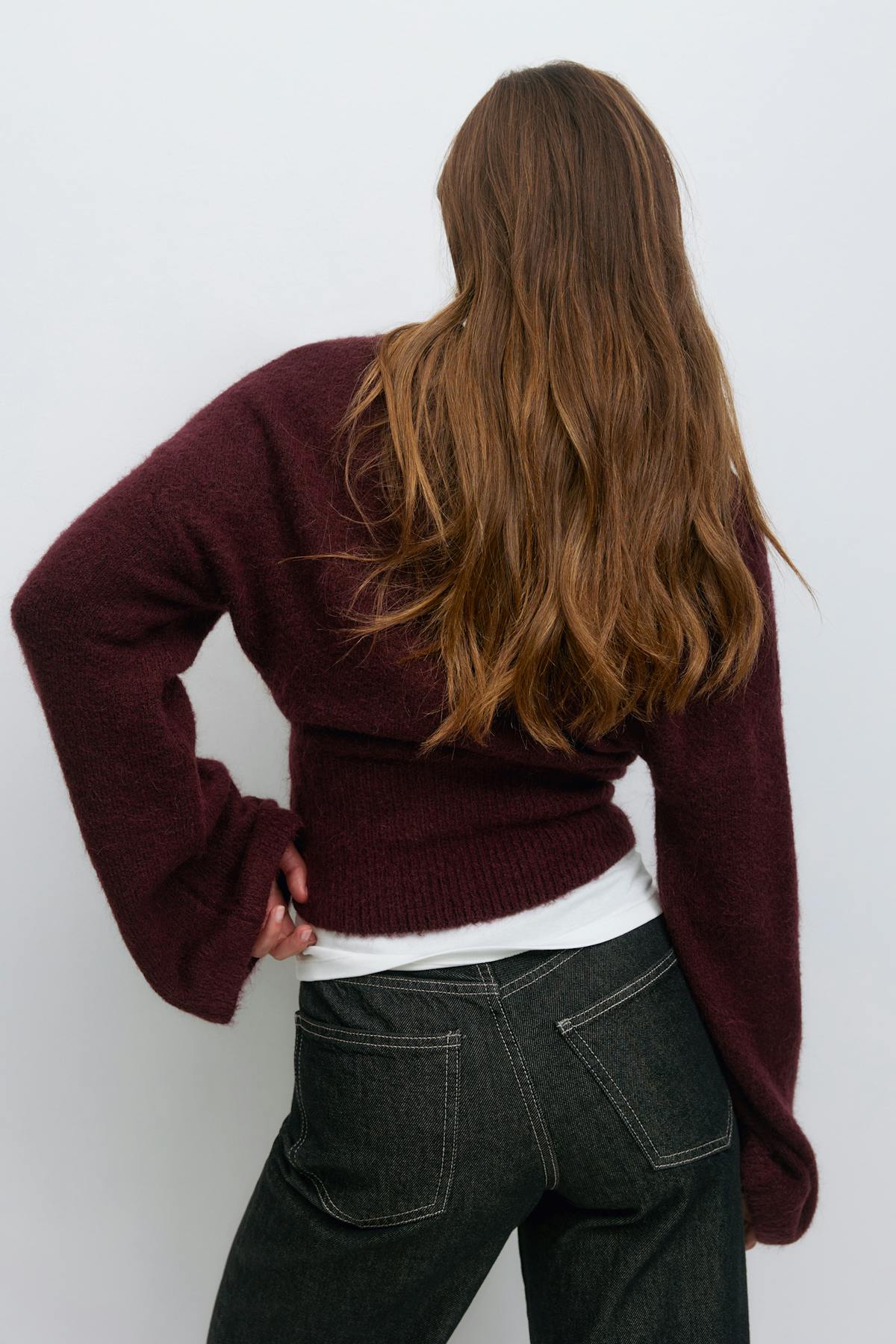 Wide sleeve knitted sweater - Noir