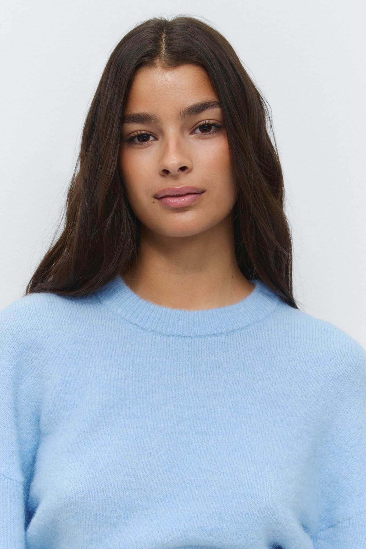 Wide sleeve knitted sweater - Bordeaux foncé