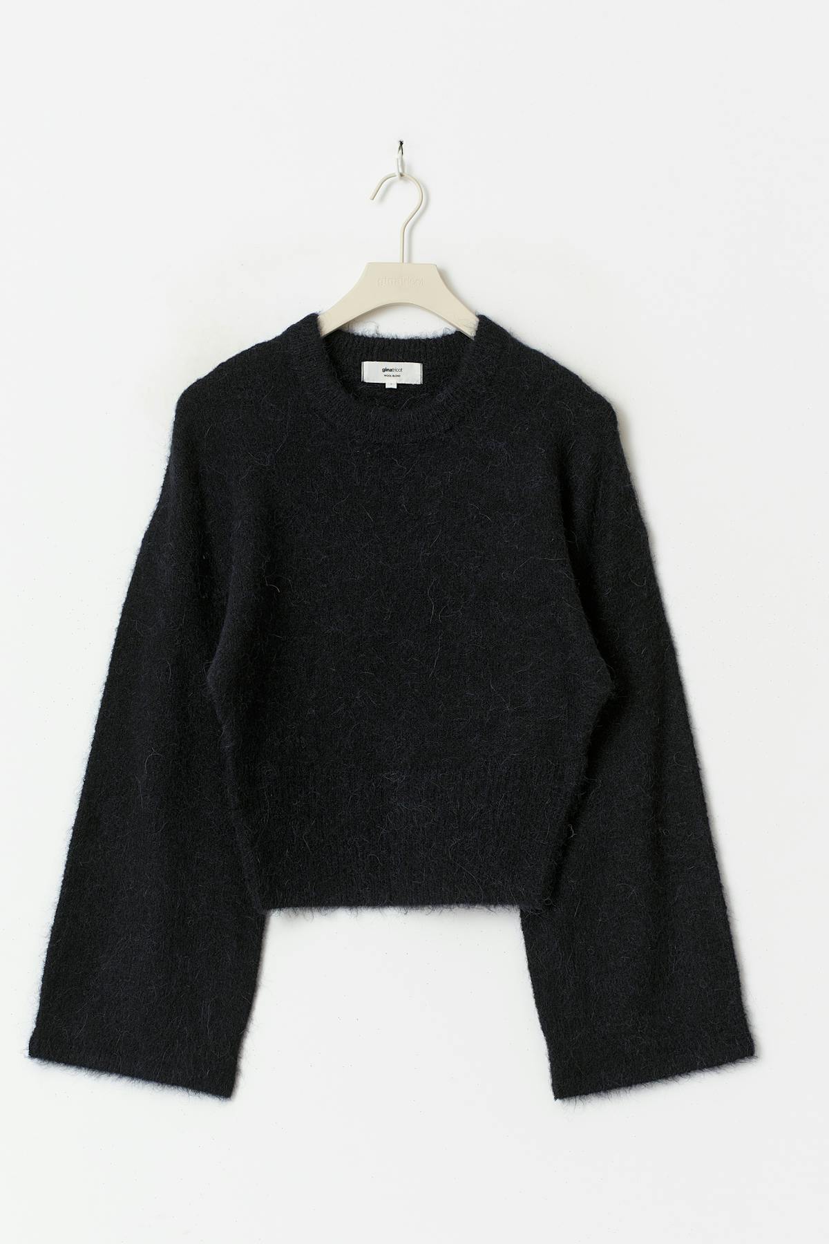 Wide sleeve knitted sweater - Navy blazer
