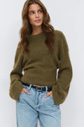 Wide sleeve knitted sweater - Primrose pink