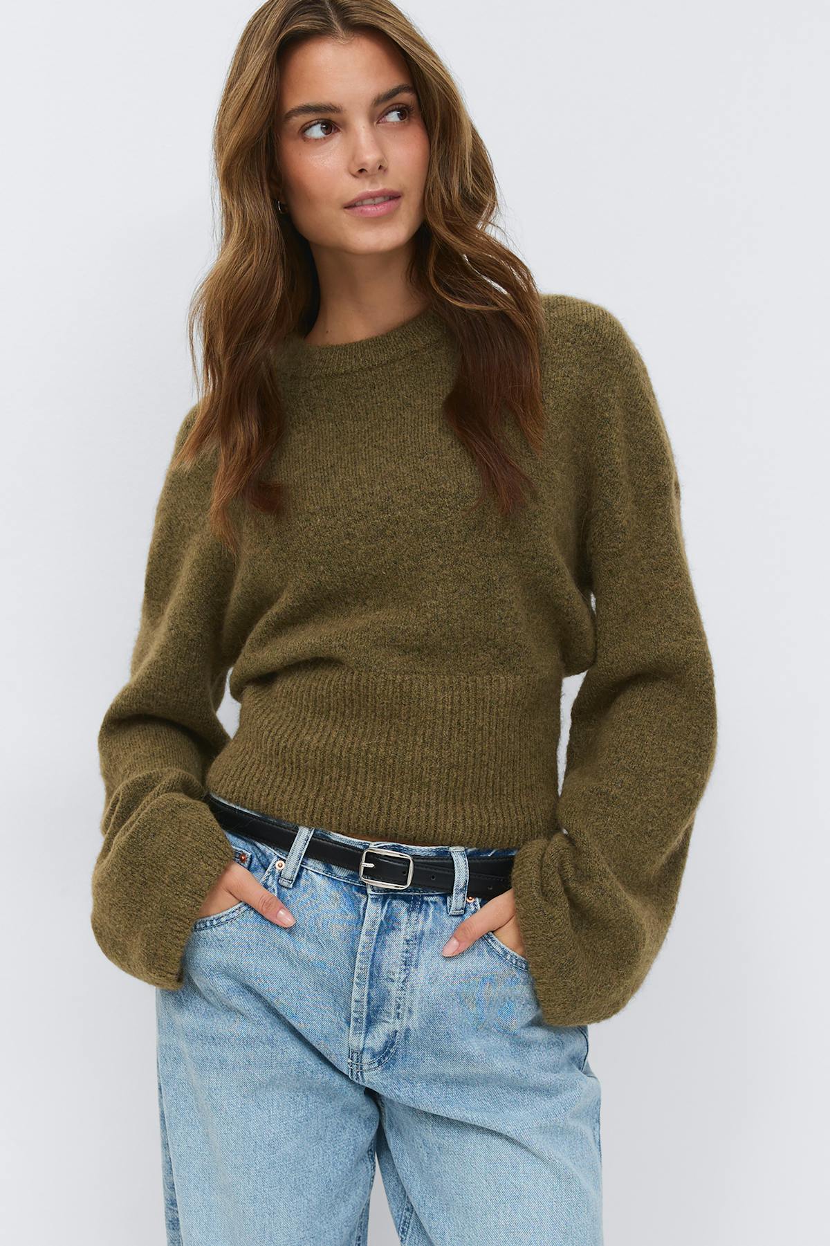 Wide sleeve knitted sweater - Primrose pink
