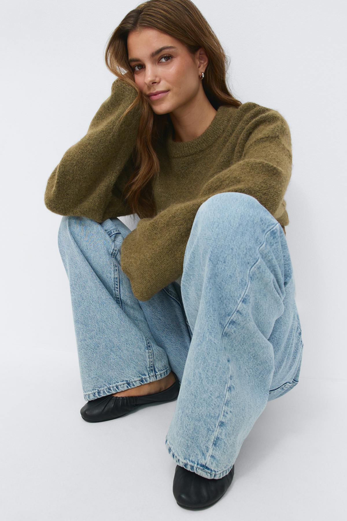 Wide sleeve knitted sweater - Primrose pink