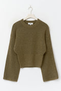 Wide sleeve knitted sweater - Primrose pink