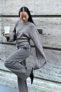 Wide sleeve knitted sweater - Gardenia