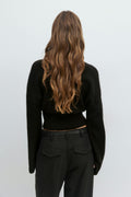 Wide sleeve knitted sweater - Navy blazer