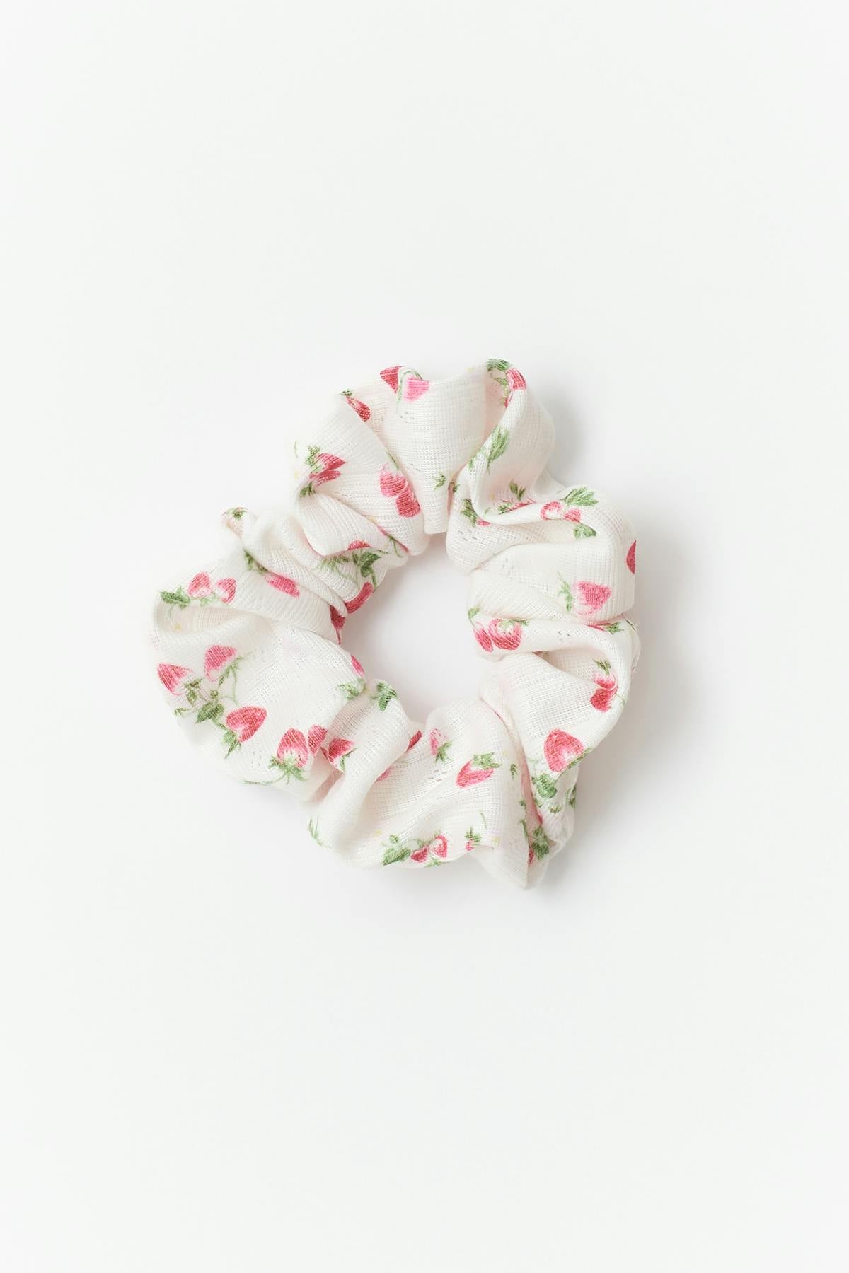Pointelle scrunchie - Strawberry