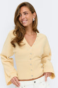 Fitted waist knitted cardigan - Brunnera blue