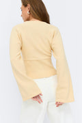 Fitted waist knitted cardigan - Bordeaux foncé
