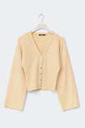 Fitted waist knitted cardigan - Bordeaux foncé