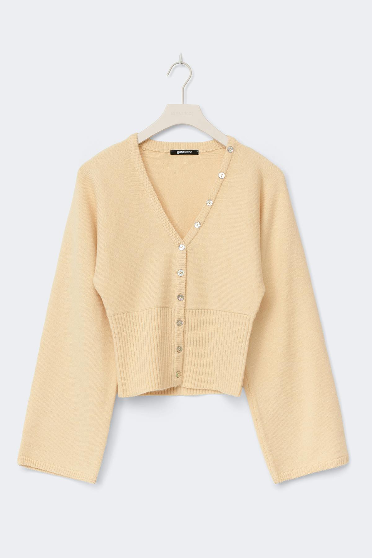 Fitted waist knitted cardigan - Bordeaux foncé