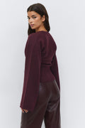 Fitted waist knitted cardigan - Brunnera blue