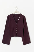 Fitted waist knitted cardigan - Brunnera blue