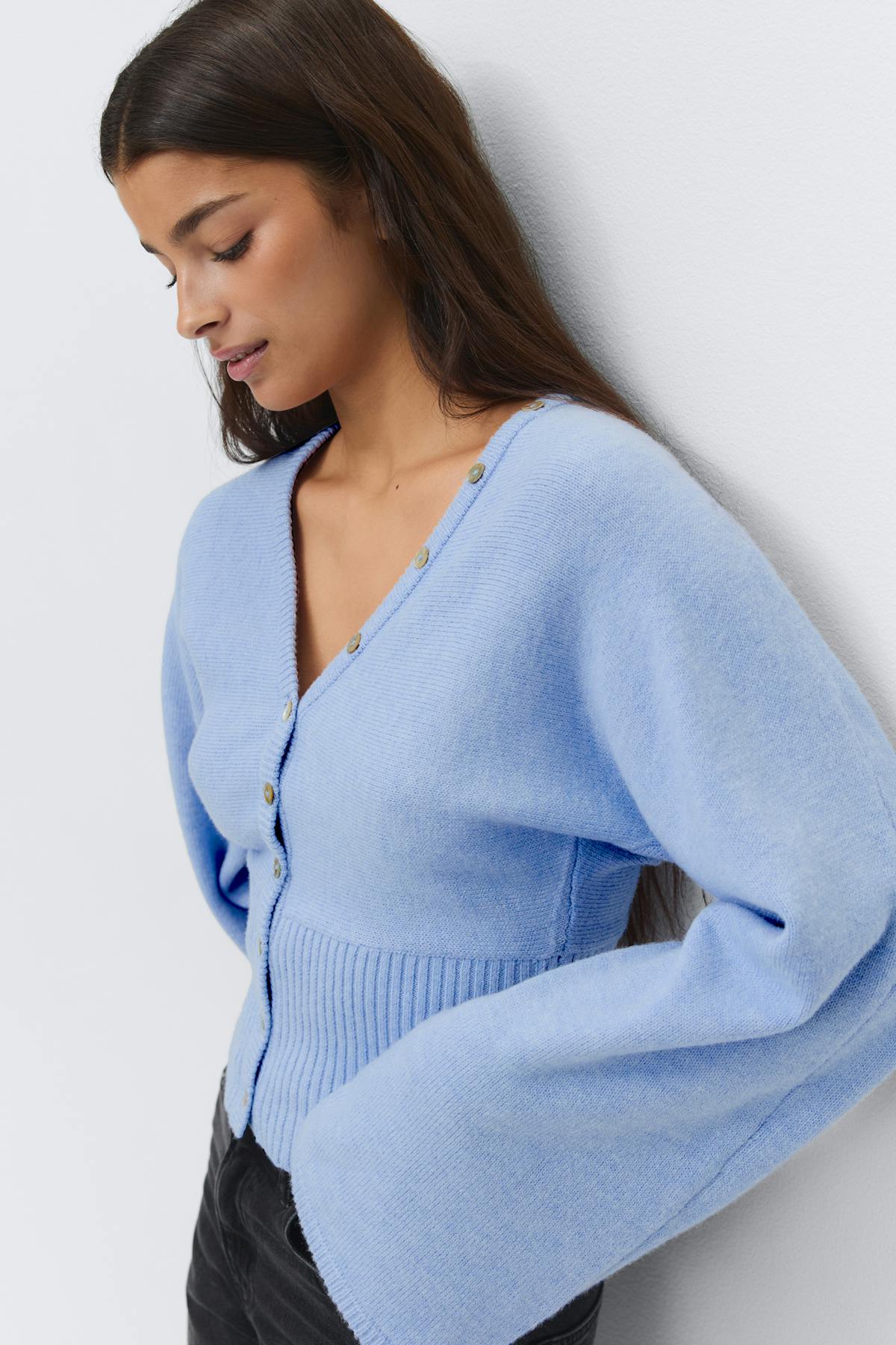 Fitted waist knitted cardigan - Lint