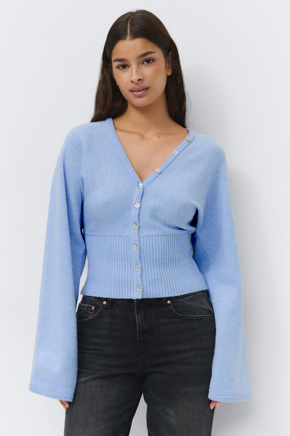 Fitted waist knitted cardigan - Lint