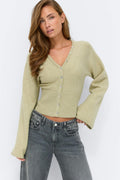 Fitted waist knitted cardigan - Pure c